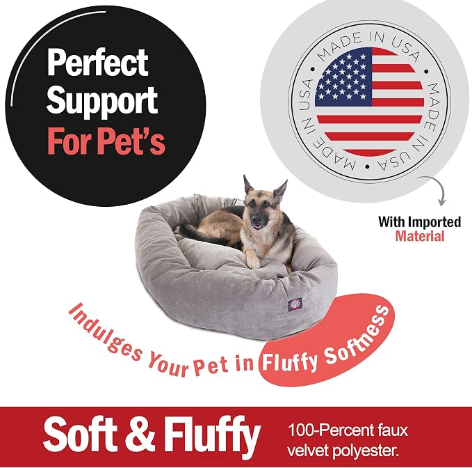 Majestic Pet 52 Inch Orthopedic Machine Washable Dog Bed for Large Sized Dogs, Waterproof Durable Donut Cushion with Spine Support, Calming Pet Bed Furniture Grade Crate Pad Mat - Image 2