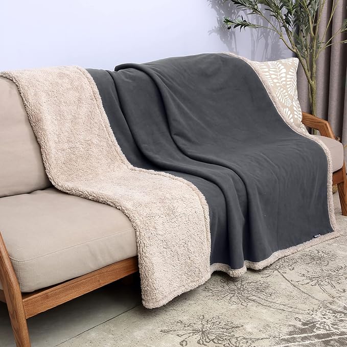 Catalonia Waterproof Blanket for Bed, Reversible Leakproof Throw | 50 x 60 Inch, Grey, Washable Protector Cover for Couch and Sofa, Stain Proof Blanket for Pets, Kids and Everyday Spills - Image 3