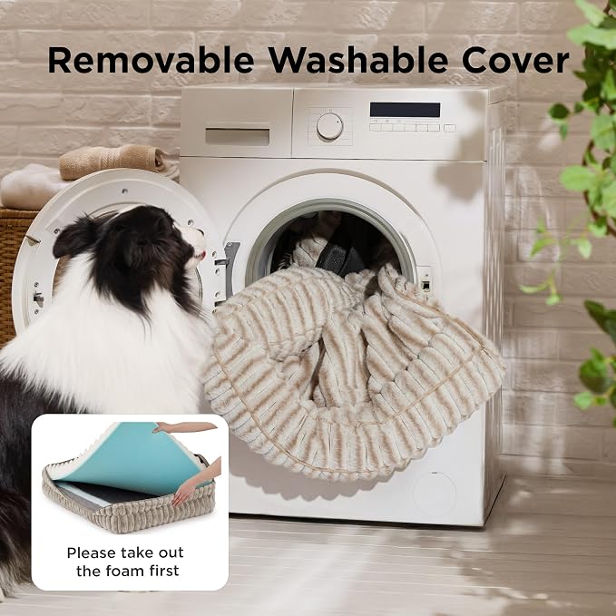 Bedsure ComfyFleece™ Orthopedic Dog Beds Large Sized Dog, Waterproof Memory Foam Pet Bed with Sides, Non-Slip Bottom and Egg-Crate Foam Large Pet Couch Sofa with Washable Corduroy Cover, Amphora - Image 8