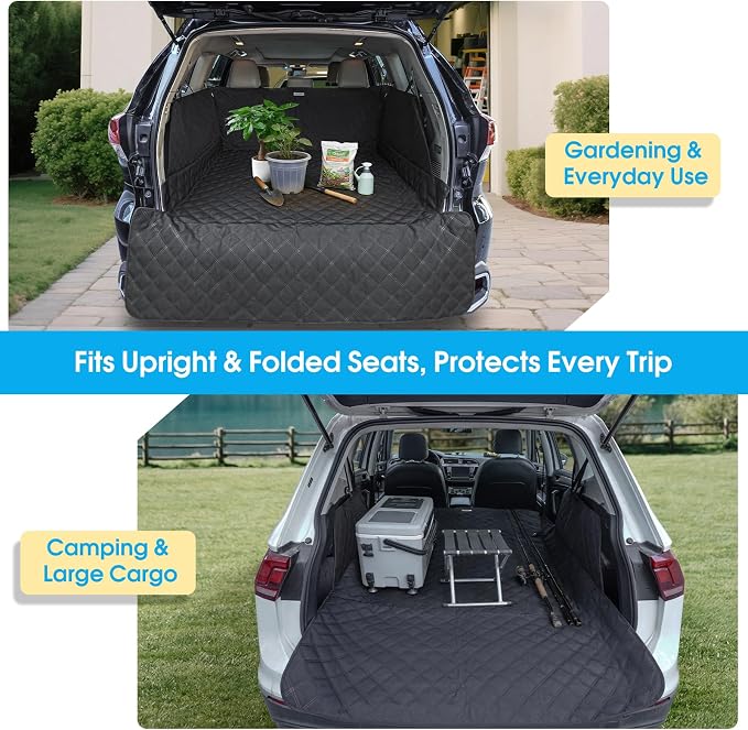 ALLANSING SUV Cargo Liner for Dogs - Heavy-Duty 900D Oxford Waterproof Pet Cargo Protector with 3-Sided Zippered All-Round Protection & TPU Suction Cups, Fits Midsize & Large SUVs and Minivans - Image 5