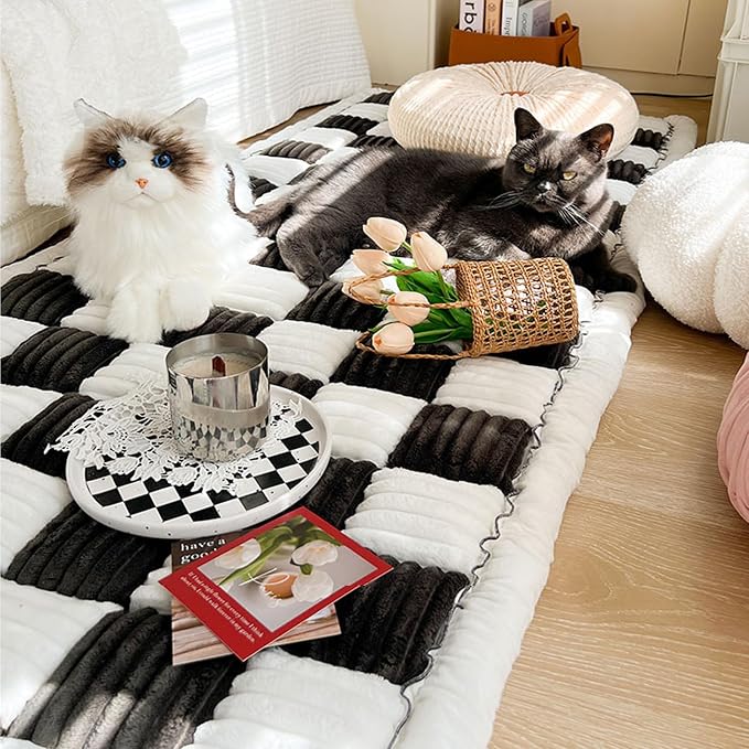 LiveGo Couch Cover for Dogs Washable, Sofa Cover Protector, Couch Covers for 3 Cushion Couch Sofa Pet Friendly, Soft, Non Slip (Black, 45x45 cm/17.7x17.7 in) - Image 8