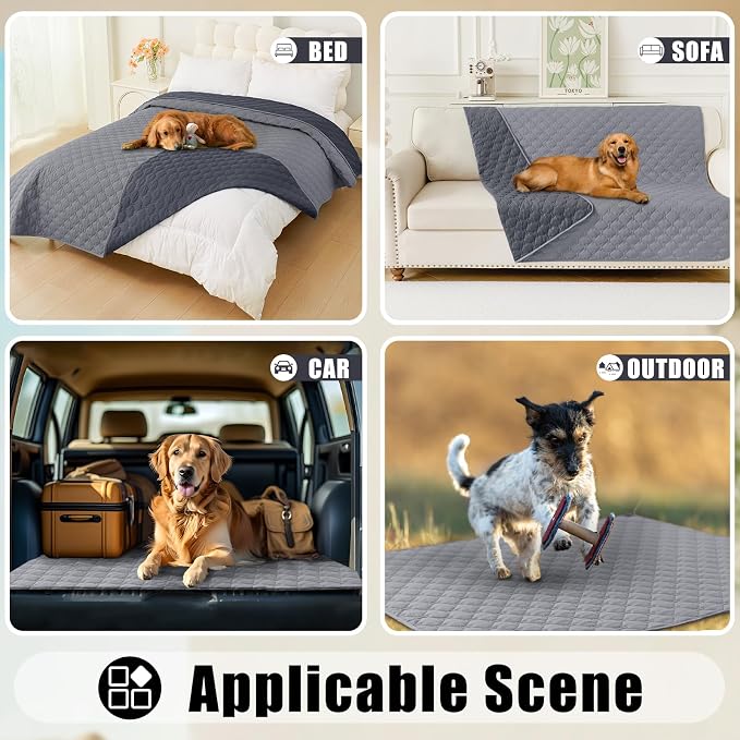 Smiry Waterproof Dog Bed Cover Blanket, Reversible Pet Blanket | Soft Reversible, Washable Leakproof Cats Dogs Couch Cover for Sofa, Couch, Furniture (30x53 Inch) - Image 7