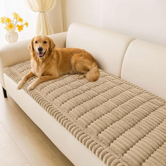hyha Couch Cover for Dogs, Washable Non Slip Plush Flannel Sofa Protector | Thick Flannel, Silicone Anti-Slip Backing, Pet Hair & Scratch Protection, Fits Sofa & Loveseat (27.6" x 70.9") by hyha