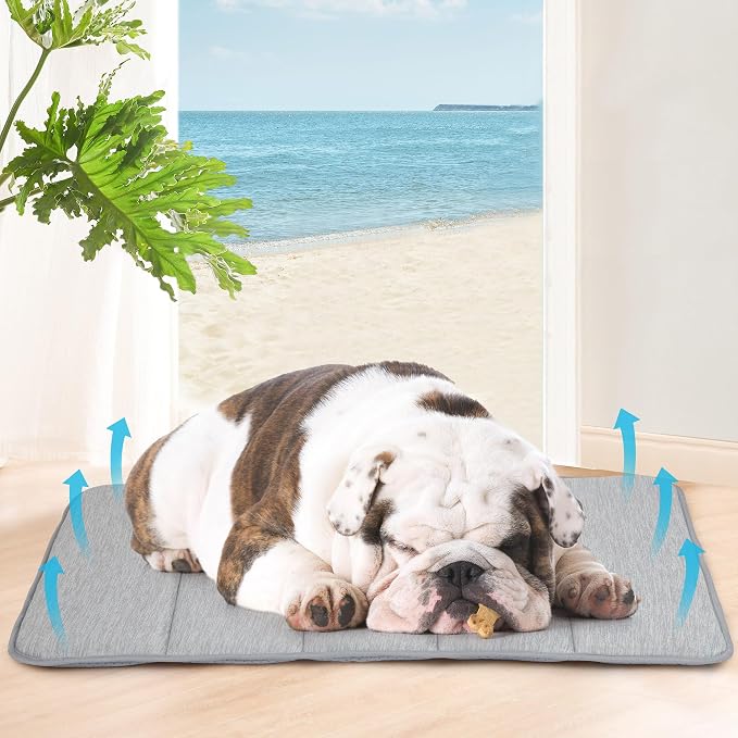 Dog Cooling Mat for Large Dogs – 30"x20" Orthopedic Memory Foam Pad for Summer, Hot Weather & Joint Relief | Washable, Non-Slip Crate Mat for Senior Dogs, Travel & Home (Grey) - Image 4