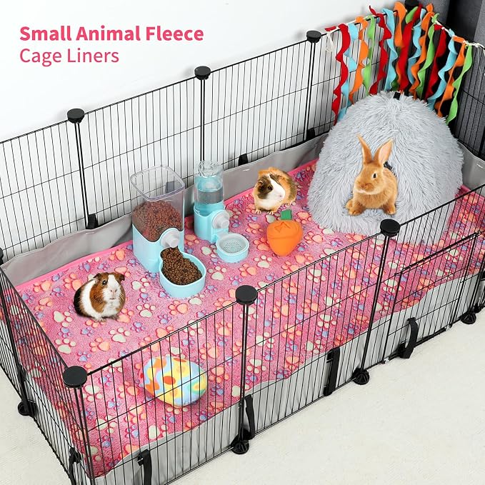YUEPET Waterproof Guinea Pig Blankets Washable 6 Pack Small Animal Fleece Cage Liners Pet Soft Sleep Mat Pad Cover Warm Flannel Throw for Hamster Guinea Pig Rabbit Chinchilla Hedgehog Ferret 48"×24" - Image 8