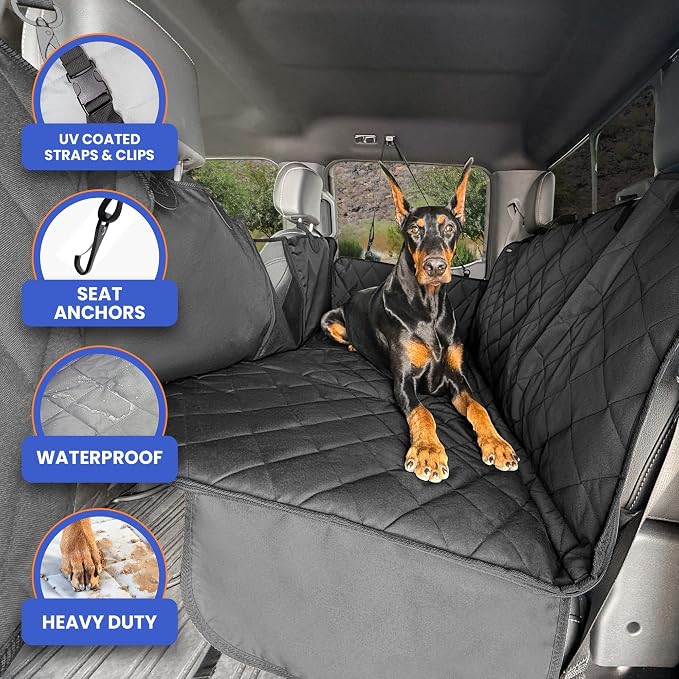 4Knines Back Seat Extender for Dogs, Hard Bottom Waterproof Backseat Protector with EZ Door Guard (Camo, XL) - Image 7