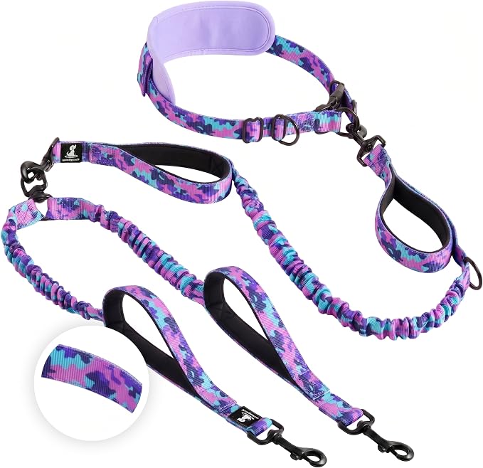 SparklyPets - Hands Free Dog Leash with Reflective Stitches - Waist Leash for Medium & Large Dogs Walking, Hiking, Training, Jogging, Canicross, Running by SparklyPets