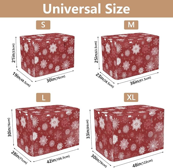 Dog Crate Cover Kennel Cover for Dog Cages Breathable for Wire Cage Indoor Outdoor Red Christmas Snowflakes - Image 3