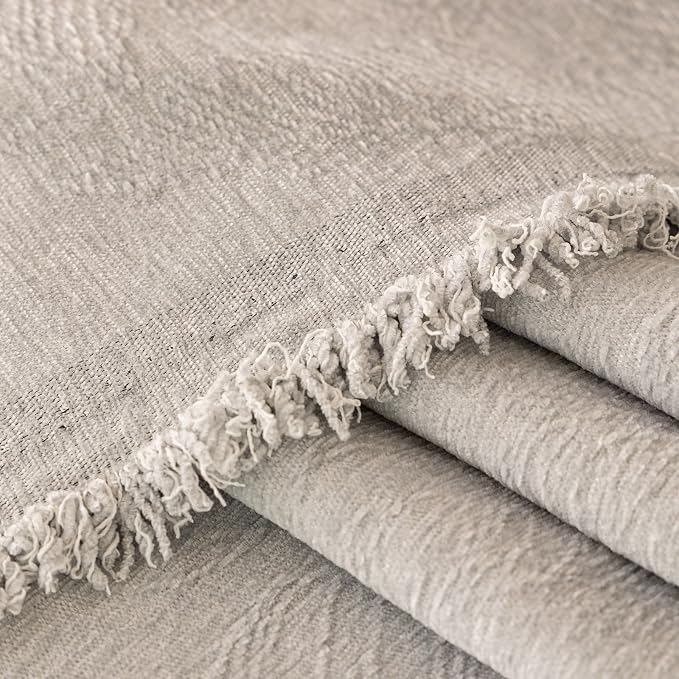 Gray Boho Couch Covers for Sofa Washable for 2 Cushion Couch,71''X118'' | Chenille Furniture Protector Sofa Couch Cover for Dogs, Soft Breathable Sofa Slipcover, Couch Throw Blankets with Tassels - Image 7