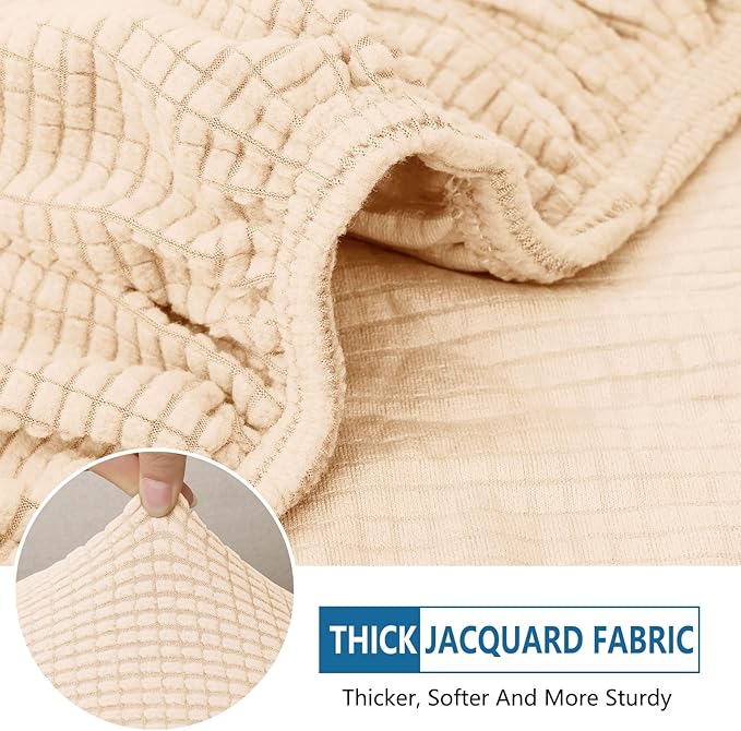 hyha Waterproof Couch Cushion Covers for Pets, Non Slip Sofa Seat Cover | Stretch Jacquard Fabric, Elastic Bottom, Non Slip Fit, Waterproof Protection, Pet Hair Protection (1 Piece for Backrest M) - Image 5