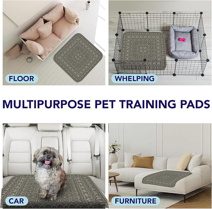 PUPIBOO Washable Pee Pads for Dogs and Cats - Super Absorbent Reusable Puppy Training Pads - 100% Waterproof, Leak-Proof & Non-Slip Whelping Pads for Pet Housebreaking - Image 2