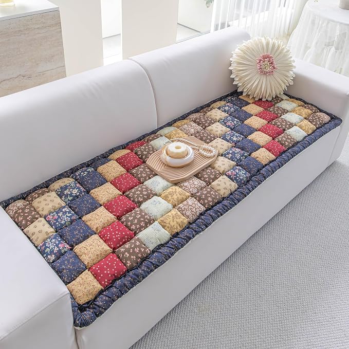 Quilted Couch Cover for Dogs, Non-Slip Pad, Classic, 27 x 82 in | Cotton fabric, quilted PP filling, machine washable, patchwork design, protects sofas, window seats and floors by AEEISHOMEREFORM