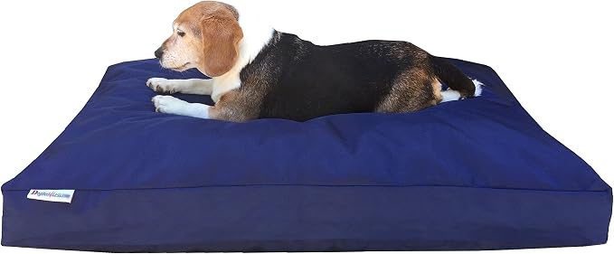 Dogbed4less Large Memory Foam Dog Bed Pillow with Orthopedic Comfort, Waterproof Liner and Heavy Duty 1680 Nylon Cover 41X27 Inches, Blue by Dogbed4less