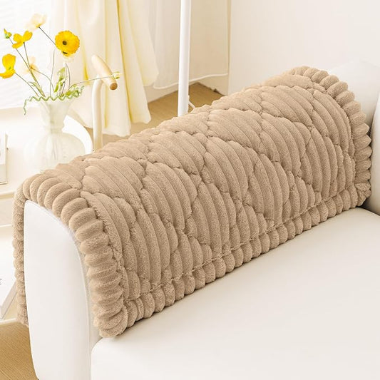 Smiry Couch Cover for Dogs Washable, Non Slip Fuzzy Pet Sofa Protector | Soft Thick Furniture Cover for Sofa, Loveseat and Sectional, Scratch & Pet Hair Resistant (Khaki, 27.6" x 27.6") by Smiry