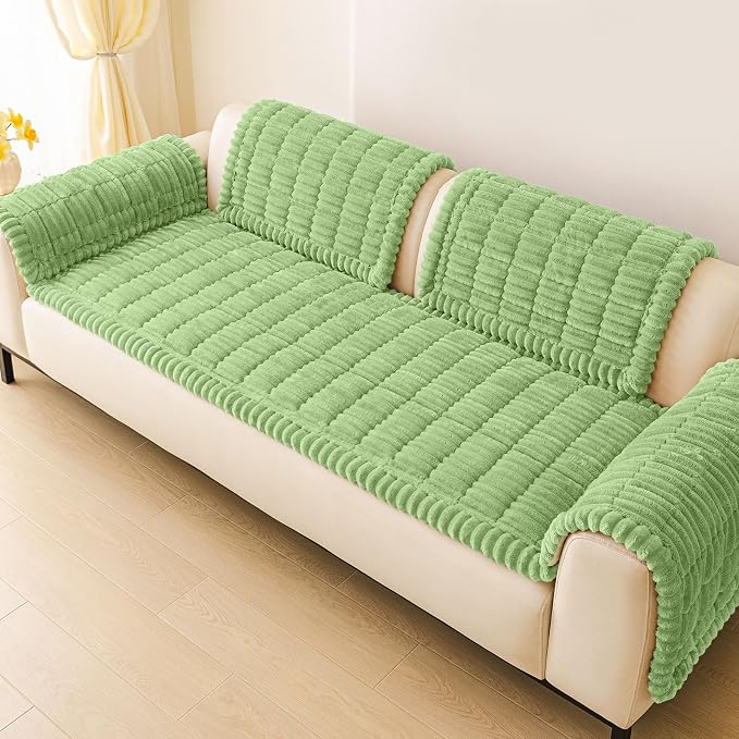 hyha Couch Cover for Dogs, Washable Non Slip Plush Flannel Sofa Protector | Thick Flannel, Silicone Anti-Slip Backing, Pet Hair & Scratch Protection, Fits Sofa & Loveseat (27.6" x 88") - Image 9