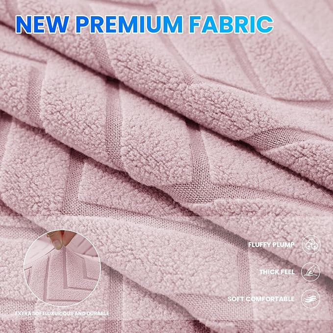 Stretch Sofa Cover Non-Slip Washable Furniture Protector | Stretch, 31"-46".Soft, Non Skid Foam, Elastic Bottom, Machine Washable, for Kids & Pets, Couch & Sofa, Pink - Image 4