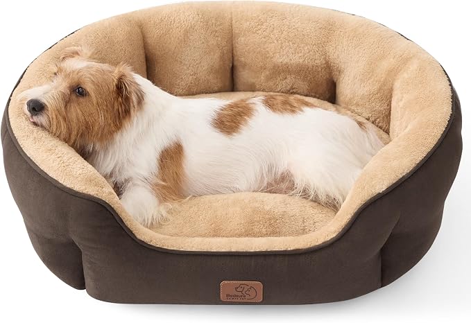 Bedsure Medium Dog Bed Washable,Large Cat Beds for Indoor Cats,28in Brown | Dog Bed Medium Size Dog, Round Pet Bed,Soft Plush Faux Fur, Removable Washable Cover, Anti-Slip Bottom,Easy to Clean by Unknown