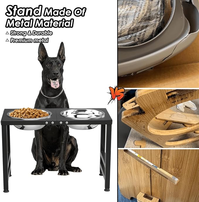 ADENGL Metal Elevated Dog Bowl for Large  Raised Bowl Stand with Sprill Proof Mat and 2000ML Pet Bowls, Food & Water Bowls 16" Tall Dog Feeder for Large Breed - Image 4