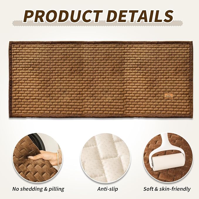 Couch Covers for Dogs Washable, Velvet Dog Couch Cover Protector, Fuzzy Plush Pet Sofa Cover for Loveseat, Sofa Covers for Pets(1,Dark Brown,27.6"x59.1", 2 Seater Sofa Pad Cover) - Image 3