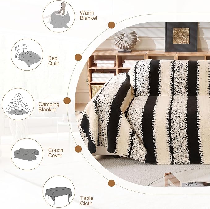 Sherpa Fleece Oversized Couch Cover for 3-4 Cushion Sofa, Gray 71" x 150" - Pet Proof Sofa Covers Heavy Duty Scratch Resistant Pet Friendly Furniture Cover - Easy Install, Machine Washable - Image 4