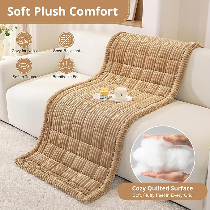 OstepDecor Couch Cover for Dogs, Washable Non Slip Sofa Cover for Pets, Soft Couch Covers for Sofa, Loveseat and Sectional, Furniture Protector Against Pet Hair & Scratches (35.4" x 70.9", Khaki) - Image 6