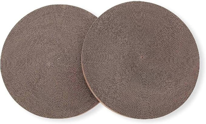 Necoichi Cat Scratcher Bowl Replacement for Indoor Cats - Cat Scratching Lounger with Reversible Usability and Extra Comfort for Lounge, Cardboard Bed Couch / (XL, Oak) - Image 4