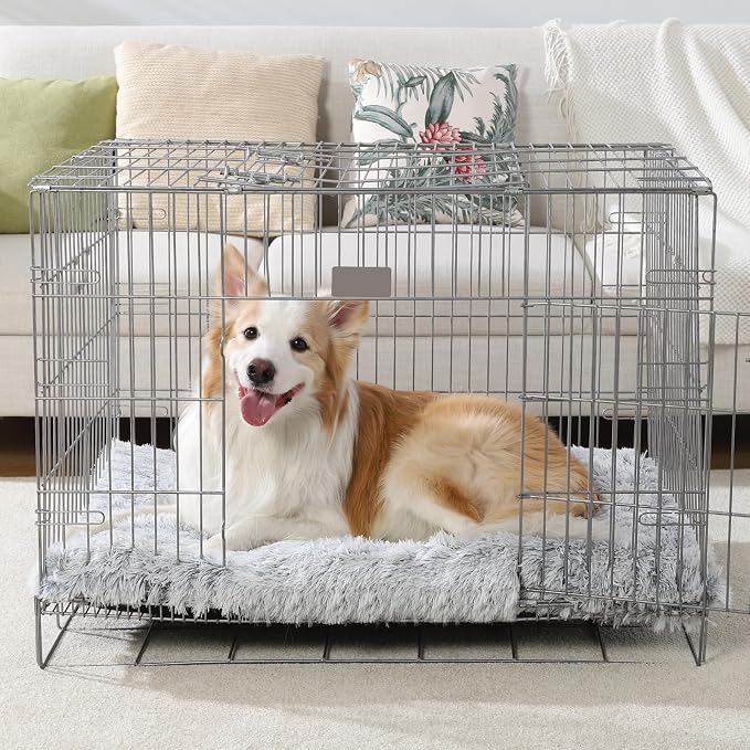 Vonabem Dog Bed, Extra Large, Plush Soft Pet Beds for XL Dogs, Crate Pad, Washable, 41L x 27W x 2H Inches, 100 lbs Capacity, Grey | Machine washable, Anti-Slip Bottom, Kennel Pad 41*27", Ultra Soft Cozy, Easy to Care - Image 8