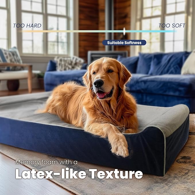 Laifug Orthopedic Dog Beds for Large Dogs,7" Memory Foam Dog Beds,Durable Water Proof Liner Removable and Washable, Nonskid Bottom, Slate Blue 50"x36"x10" - Image 2