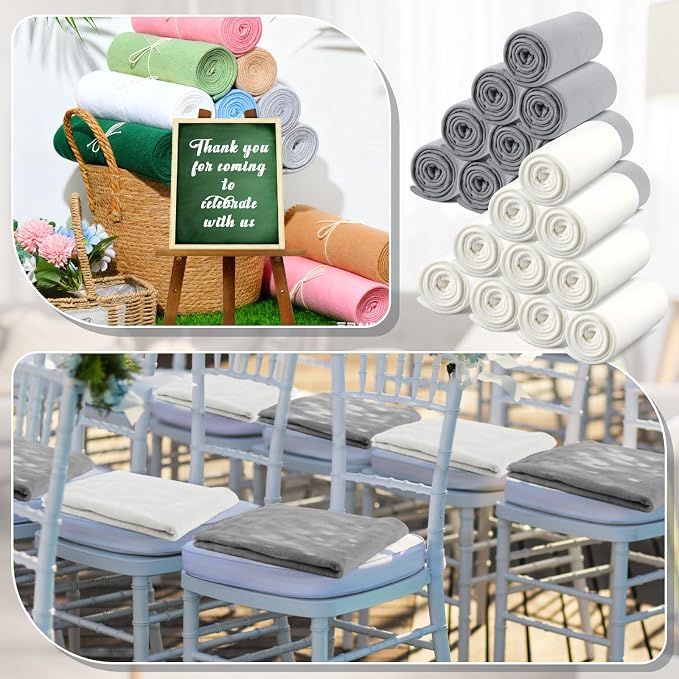 Newwiee 100 Pcs Bulk Fleece Throw Blankets 50'' x 60'' Oeko-tex Standard 100 Certified for Outdoor Wedding Guest Blankets Donation Homeless Sleepover Lap Pet Sofa, All Seasons Use (White/Gray) - Image 4