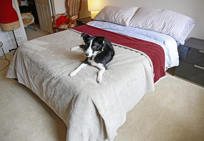 Catalonia Waterproof Blanket for Bed, Reversible Leakproof Throw | 80 x 90 Inch, Wine, Washable Protector Cover for Couch and Sofa, Stain Proof Blanket for Pets, Kids and Everyday Spills - Image 6