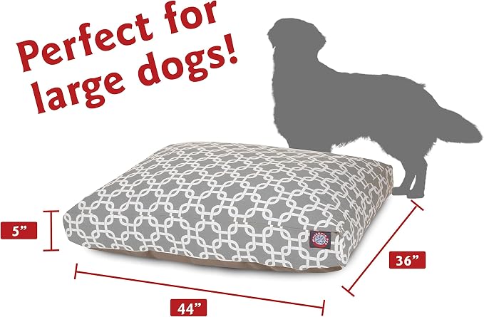 Majestic Pet Gray Links Large Rectangle Indoor Outdoor Pet Dog Bed With Removable Washable Cover - Image 3