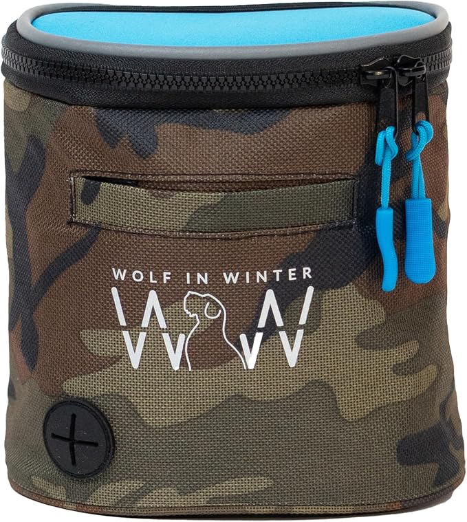 Quickdraw Dog Treat Pouch – Training Bag with Poop Bag Dispenser, Clicker Holder and Waist Belt – Hands-Free, Reflective and Durable for Puppy Training, Walks and Hikes (Blue/Camo) - Image 2