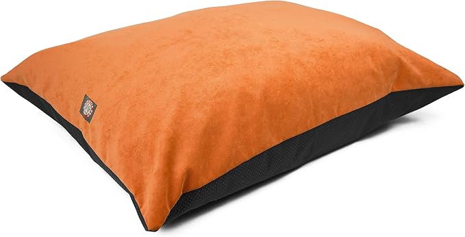 Villa Majestic Pet Comfy Dog Bed Washable Non Slip Pillow Bed for Large Breeds Rectangle 46 x 35 Inch Orange by MajesticPet