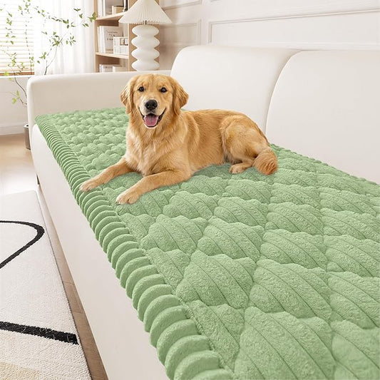 Smiry Couch Cover for Dogs Washable, Non Slip Fuzzy Pet Sofa Protector | Soft Thick Furniture Cover for Sofa, Loveseat and Sectional, Scratch & Pet Hair Resistant (Sage Green, 27.6" x 82.7") by Smiry