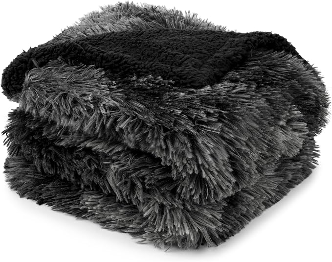 PetAmi Waterproof Dog Blanket for Couch, Queen Bed & Furniture,Reversible Sherpa & Faux Fur Pet Blanket, Leakproof Throw for Large Dog Cat, Washable Soft Calming Protector (90x90, Tie-Dye Black) - Image 8