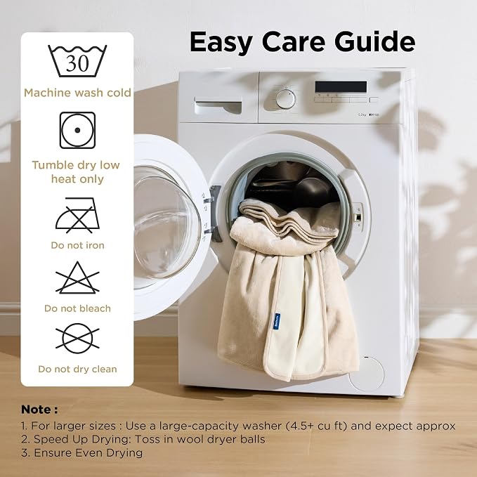 Bedsure Waterproof Blanket for Bed Soft Flannel Fleece, Queen 86"x90" Cream | Dog Blankets for Large Senior Dogs，Couch Cover Throw for Pet Leakproof, Furniture Protector for Travel Camping - Image 6