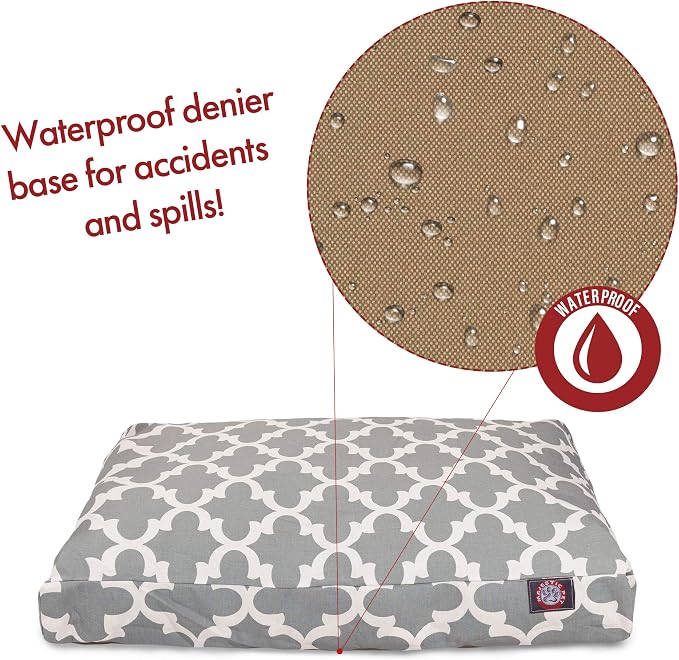 Gray Trellis Small Rectangle Indoor Outdoor Pet Dog Bed With Removable Washable Cover By Majestic Pet Products - Image 5