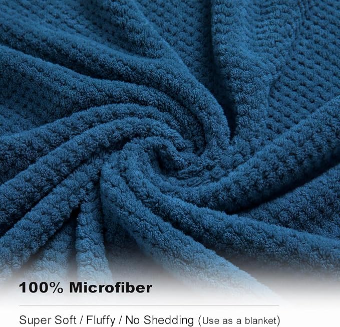 Extra Large Bath Towel Sheet Set 35x70 Inches, Oversized Bath Towels Set,Jumbo Large Microfiber - Quick Dry,Lightweight,Super Soft,Highly Absorbent Towel Set for Bathroom,Hotel,SPA,Pack of 4(Navy) - Image 3