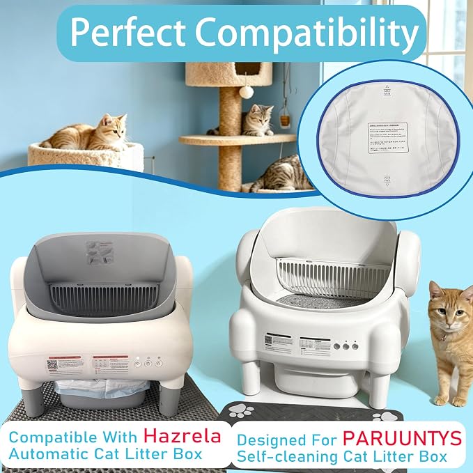 Cat Litter Box Liners for PARUUNTYS Self Cleaning Litter Box | Absorbent Waterproof Scratch-Resistant Cat Litter Pad Compatible with KITPLUS Self Cleaning Litter Box, 3PCS - Image 3
