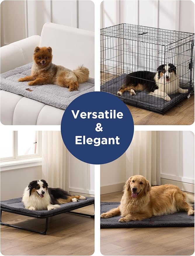 Joydeco Low Profile Dog Crate Mat Reversible Bed Pad, Washable Dog Pad Mat with Ultra Soft Fleece, Compact Design Kennel Beds Mats for Extra-Large Medium Small Pets, 41" x 28" Dark Gray - Image 5