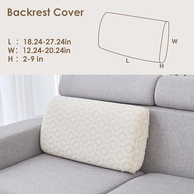 Genina Waterproof Couch Cushion Covers for Pets Washable Sofa Seat Covers | Non Slip,Stretch Jacquard Fabric,Pet Hair & Scratch Protection,Easy Installation,Furniture Protector,Back Cover - Image 5