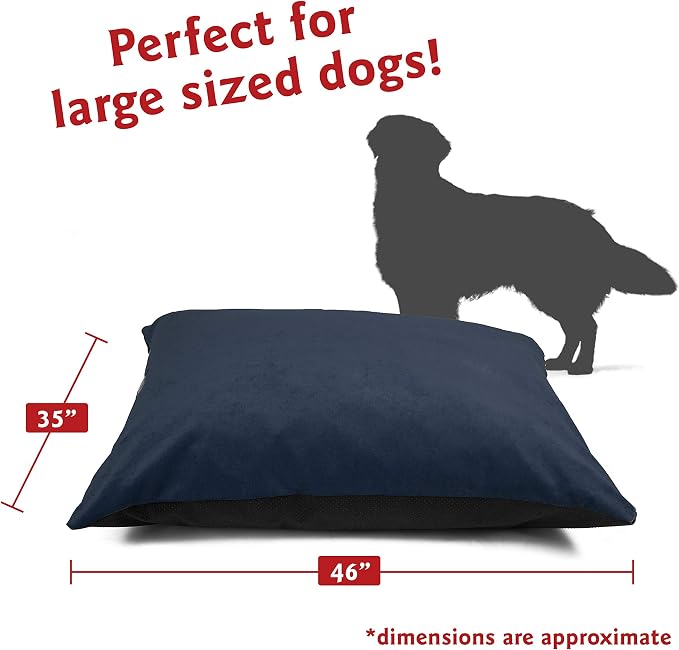 Majestic Pet Large Dog Bed - Rectangle, Washable, Non-Slip, Comfortable - 46 x 35 Inch - Villa Navy - Image 2