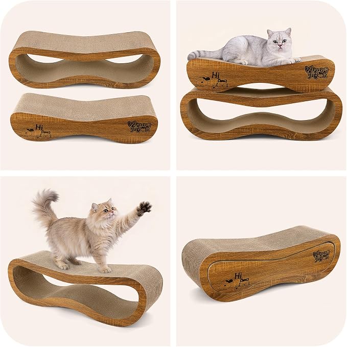Cat Scratcher, 2 in 1 Cardboard Cat Scratchers for Indoor Cats Scratch Pad | Pet Cat Supplies for Scraching & Napping & Hiding, as Scratching Post Couch Lounger Bed Furniture Protector, Large 27.44 Inch - Image 4