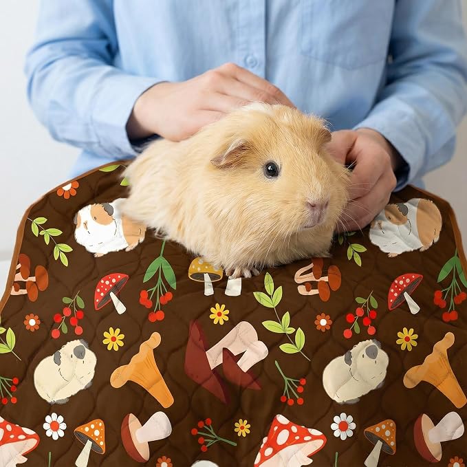 Guinea Pig Cage Liners, 59x31in 2 Pack Washable Guinea Pig Bedding, Waterproof Reusable & Anti Slip, Super Absorbent Guinea Pig Pee Pad for Small Animal, Rabbit, Bunny, Fit for C&C Cage, Brown - Image 4