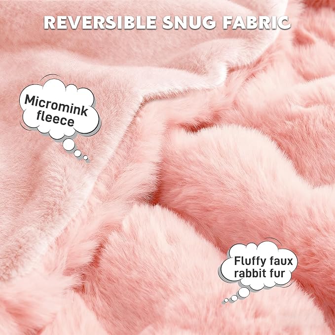 Waterproof Dog Blanket for Sofa Bed Couch, Couch Cover Blanket Fluffy Faux Rabbit Fur Reversible Furniture Protection, Pet Blanket for Medium Large Dogs Cats - Image 2