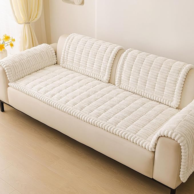 hyha Couch Cover for Dogs, Washable Non Slip Plush Flannel Sofa Protector | Thick Flannel, Silicone Anti-Slip Backing, Pet Hair & Scratch Protection, Fits Sofa & Loveseat (27.6" x 27.6") - Image 9