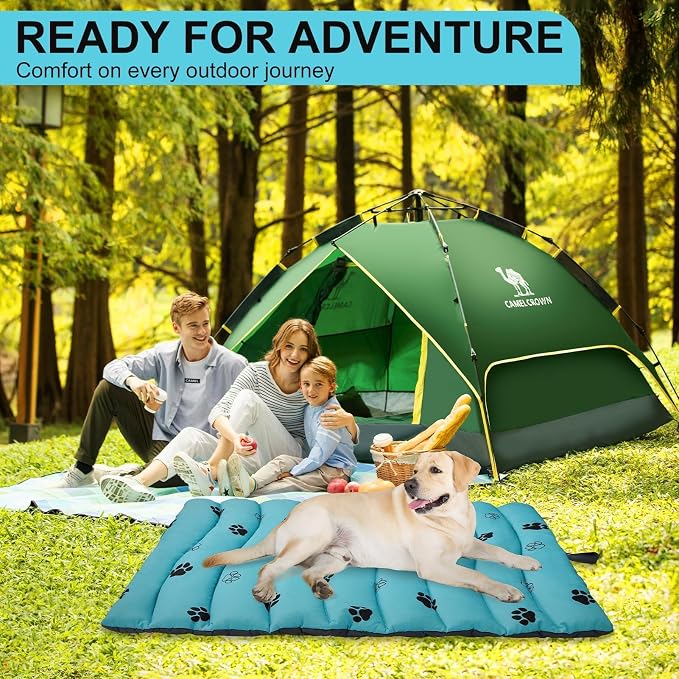 BINGPET Outdoor Travel Dog Bed for Large/Medium Dogs,Portable Waterproof Camping Mat with Carry Bag,Foldable Outside Bed,Machine Washable Indoor Pet Mat for Small,Medium and Large Dogs 26"x43" - Image 8