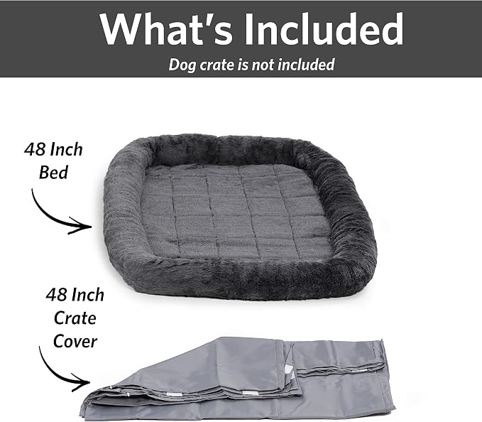 New World Pet Products Dog Crate Comfort Kit, Matching Dog Crate Cover & Dog Bed to Make Your Dog's Crate Their Home, Fits 48-Inch Long Dog Crates, Dog Crate Not Included - Image 4