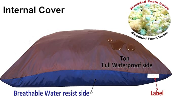 Dogbed4less XL Memory Foam Dog Bed Pillow with Waterproof Liner and Durable Pet Bed Canvas Cover 40X35 Inches, Olive Green - Image 3