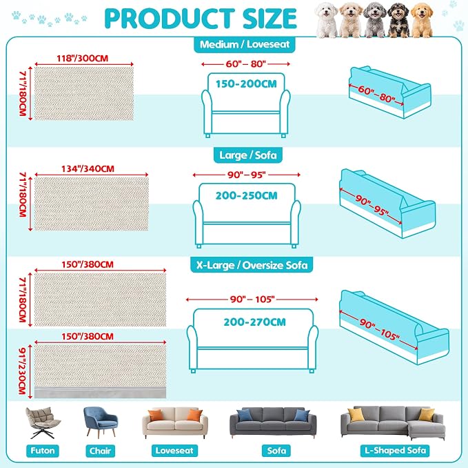Loiion 100% Double-Sided Waterproof Dog Sofa Cover - Anti-Slip, Leakproof Couch Cover, Pet-Friendly Couch Protectors for Puppy, Large Dog, Kids and Pets134 X71 Almond - Image 8